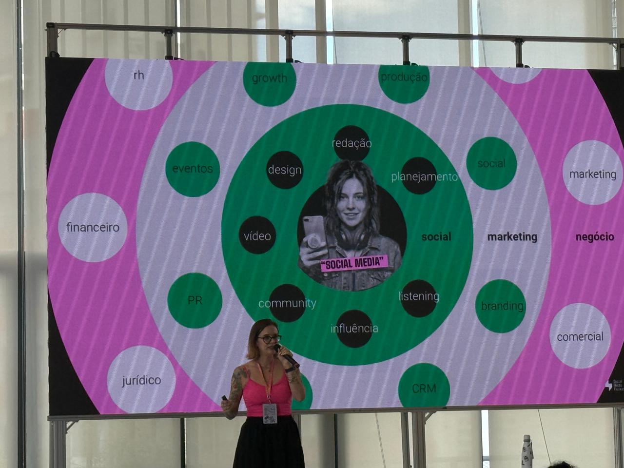 Ana falando no evento